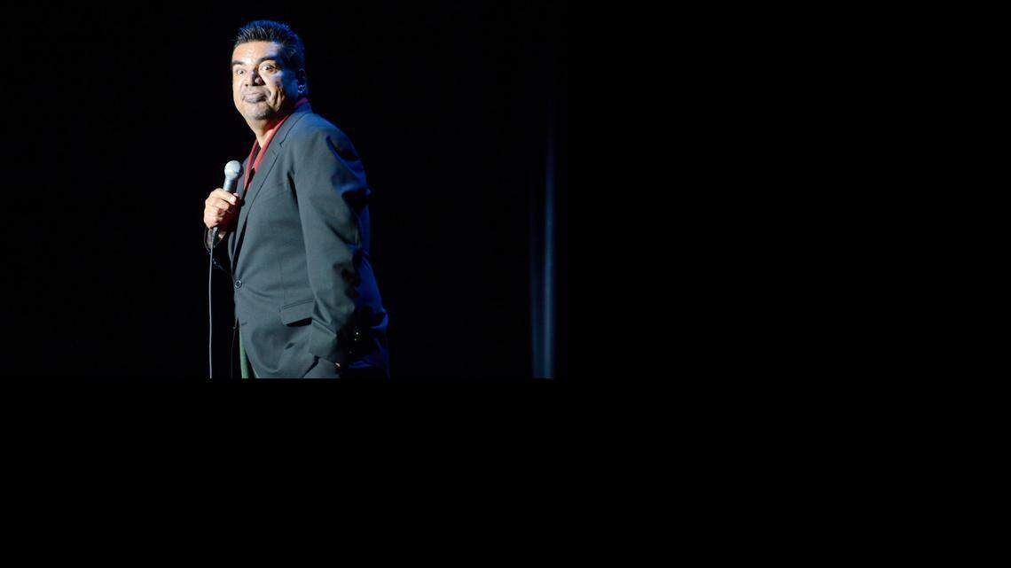
Comedian George Lopez performs at Merced Theatre on Wednesday during a show for UC Merced students put on by the university’s Campus Activities Board. The theater was packed with students.
