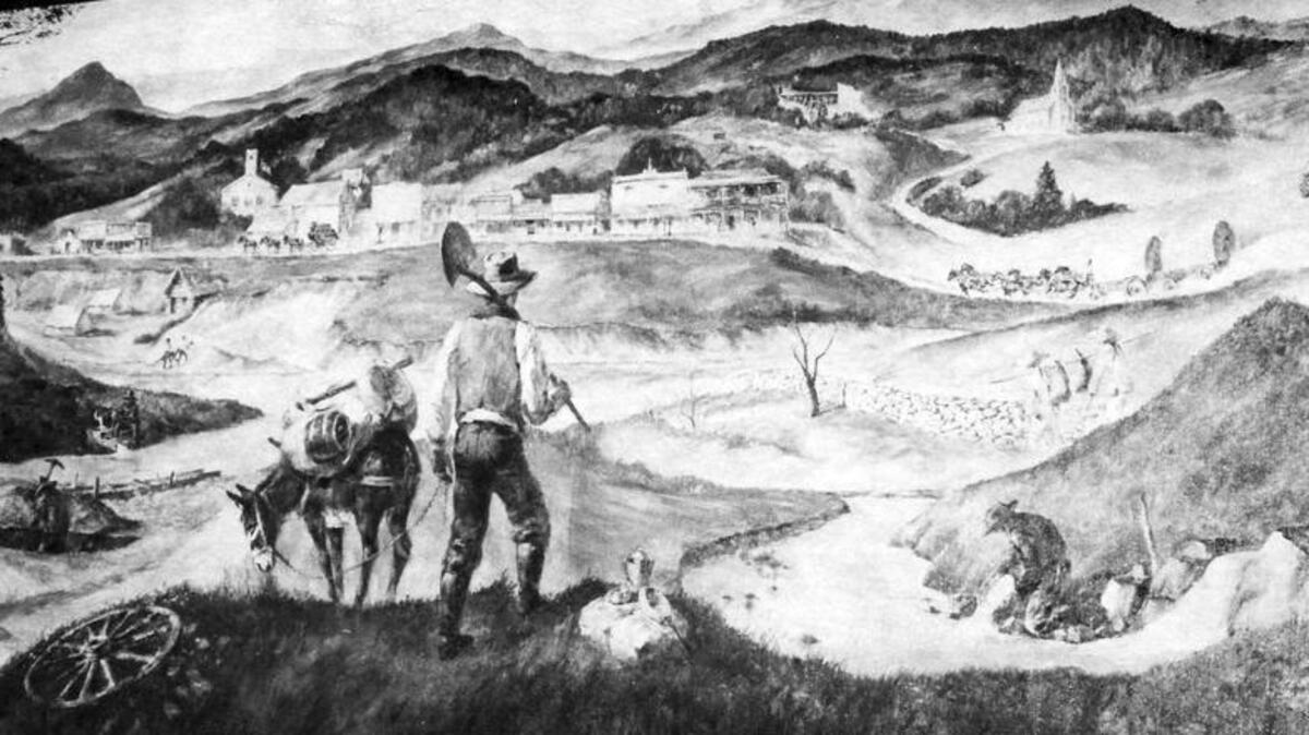 Mural shows Mariposa during the California Gold Rush