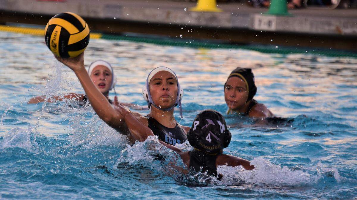 El Capitan High’s Anali Sebastian scores a goal during a water polo game against Buhach Colony on Tuesday, Oct. 25, 2022 at Buhach Colony High School in Atwater, Calif.