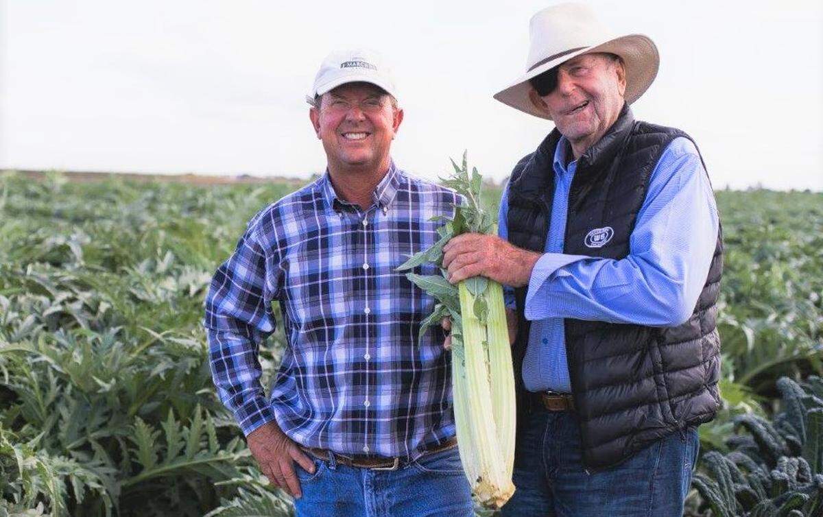 Le Grand farmers Jeff (left) and Joe Marchini are pictured in 2017.