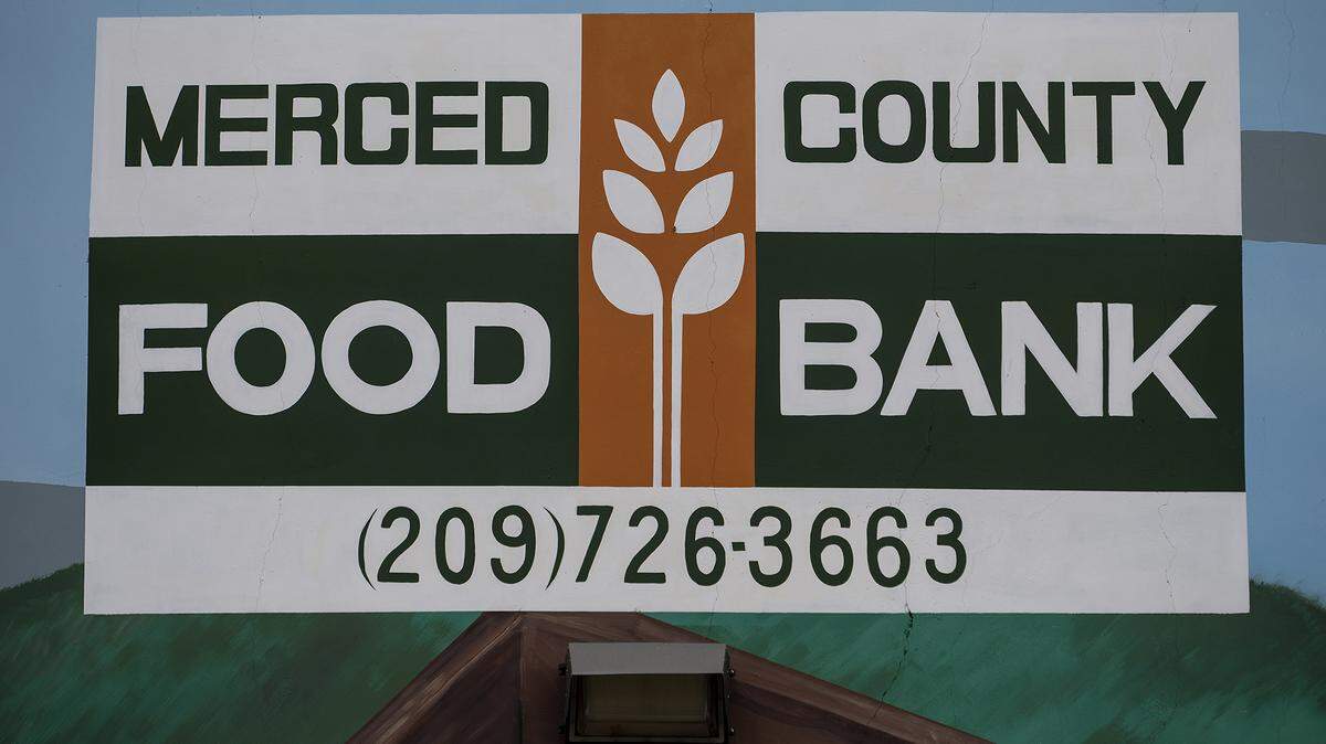 The Merced County Food Bank in Merced, Calif., on Wednesday, Nov. 17, 2021. Foster Farms has donated hundreds of turkeys to the food bank ahead of the holiday season. According to Director of Development, Joe Hypes, the donated turkeys will be distributed through the food bank’s pantry partners.