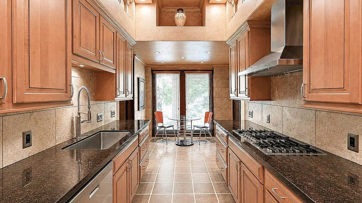 A look at the kitchen inside the house at 2021 W St. in Merced.