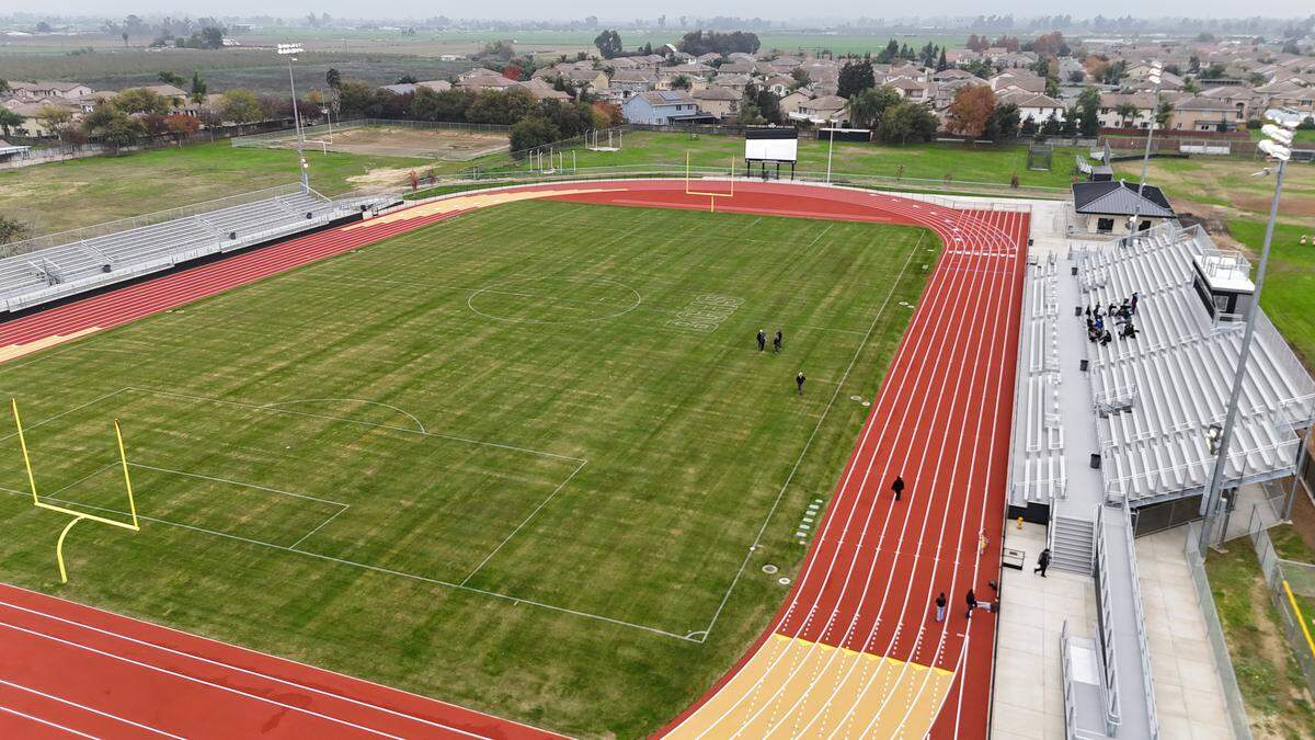 The Merced Union High School District held a ribbon-cutting event for the unveiling of the  stadium at Buhach Colony High School on Thursday, Dec. 11, 2025.