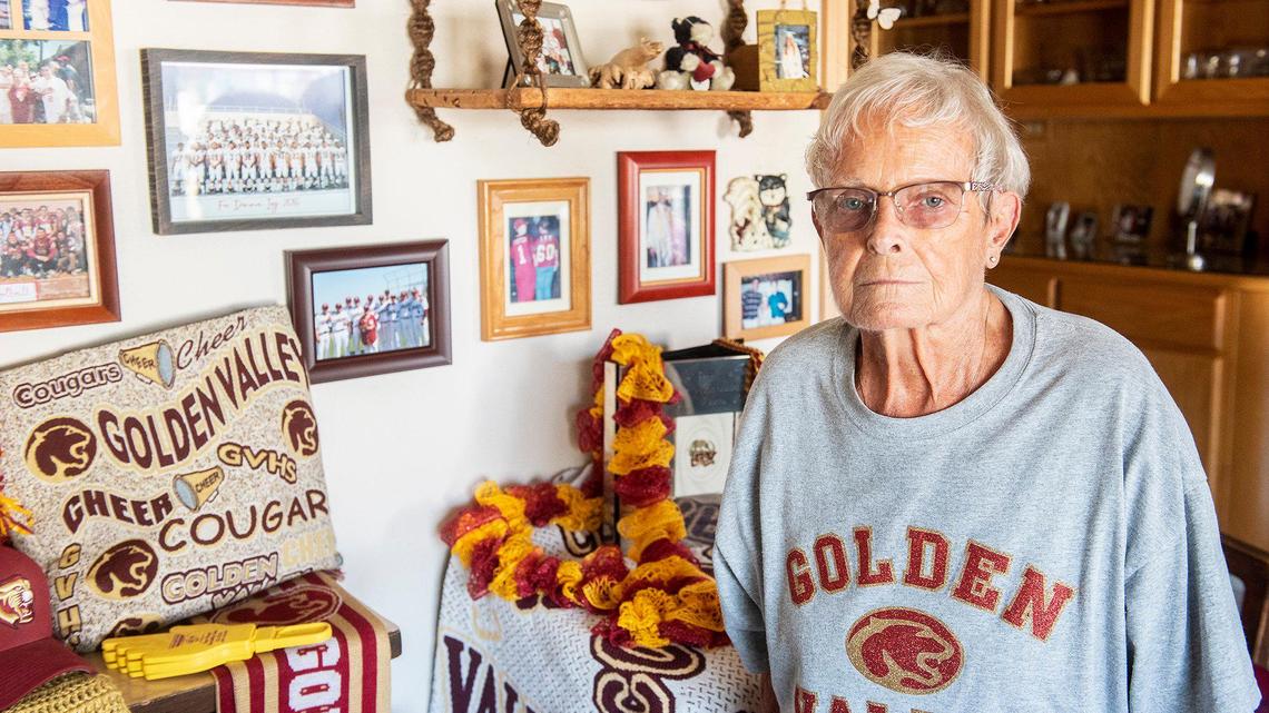Former Golden Valley High School secretary Donna Ivy, 77, inside her home in Merced, Calif., on Thursday, Oct. 19, 2023.