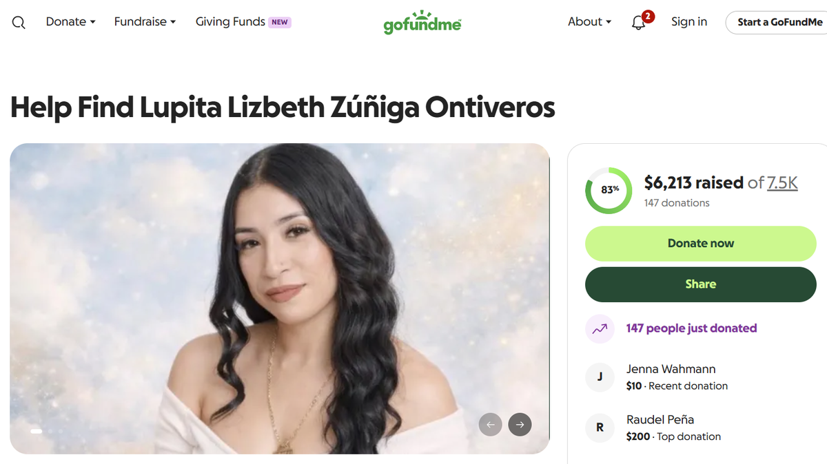 A GoFundMe page has been started to help pay expenses for volunteers in the search for 21-year-old Lupita Ontiveros of Stockton.