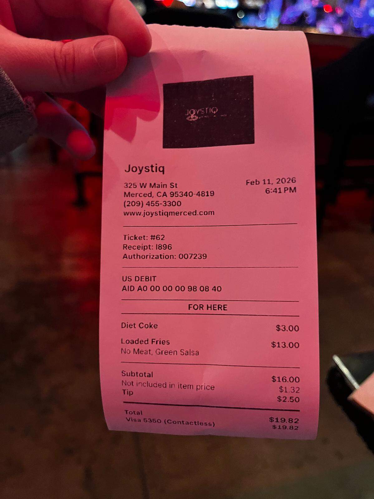 Receipt from Joystiq