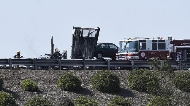 Four big rigs crash on Highway 99 in Merced, police say | Merced Sun-Star
