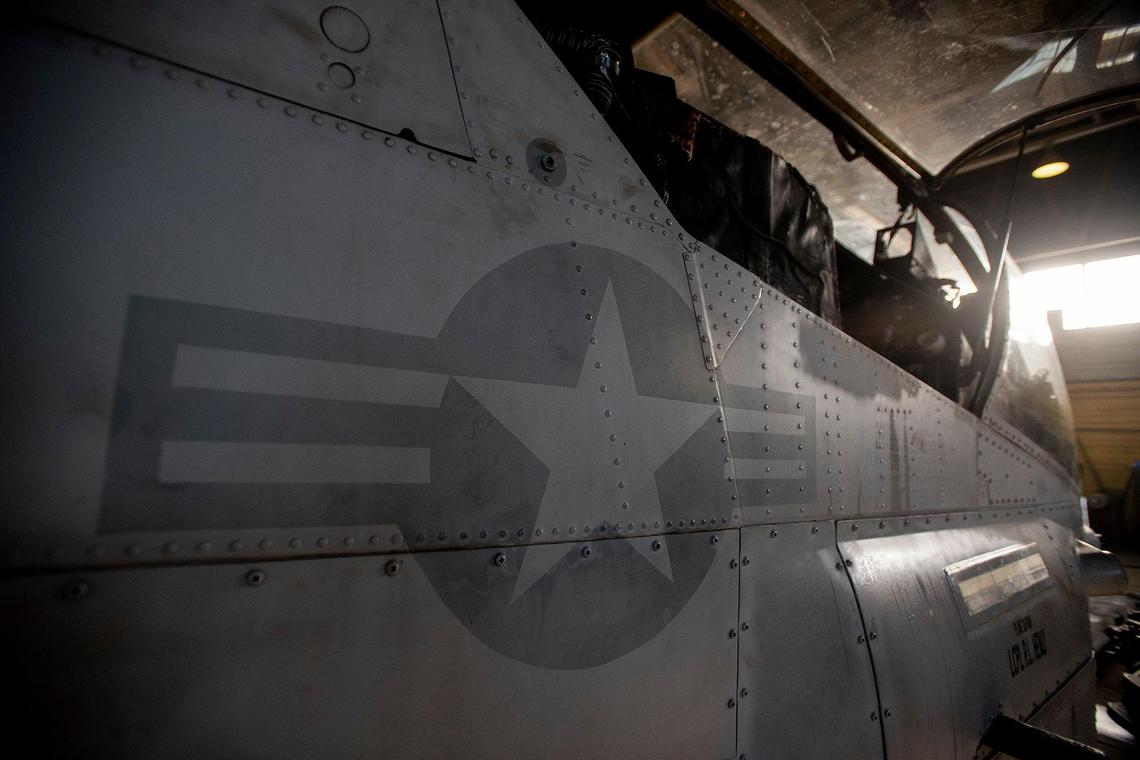 A Bell AH-1W Cobra attack helicopter inside Castle Air Museum’s restoration hanger in Atwater, Calif., on Wednesday, Jan. 12, 2022. According to Castle Air Museum Chief Executive Director Joe Pruzzo, both the Bell AH-1W Cobra attack helicopter and a SH-60B Seahawk helicopter were acquired from Hawaii in 2021. When ready, the aircraft will be displayed on the Castle Air Museum grounds along with dozens of other vintage aircraft.