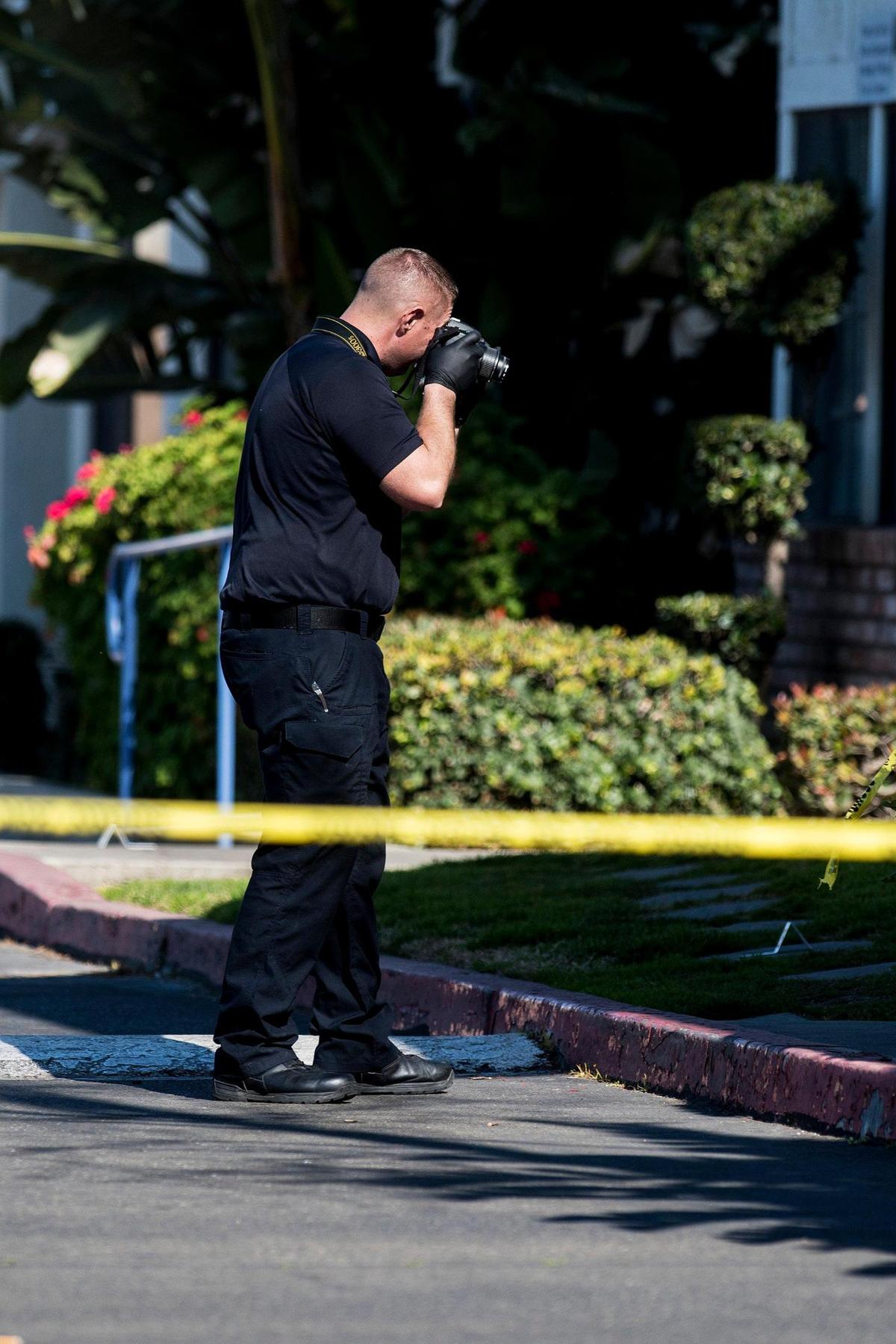 The Merced Police Department investigates an alleged stabbing at Motel 6 in the 1400 block of V Street in Merced, Calif., on Wednesday, Feb. 12, 2020. According to Merced Police, one suspect has been arrested.