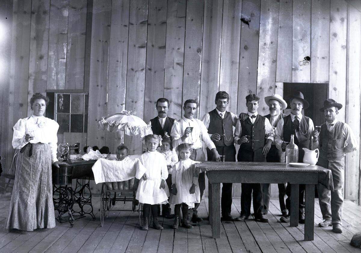 Marietta Bertaina, pictured left, was an Italian immigrant who came to Merced County in 1905 and settled in Merced Falls where she and her husband raised four children, seen in the center.