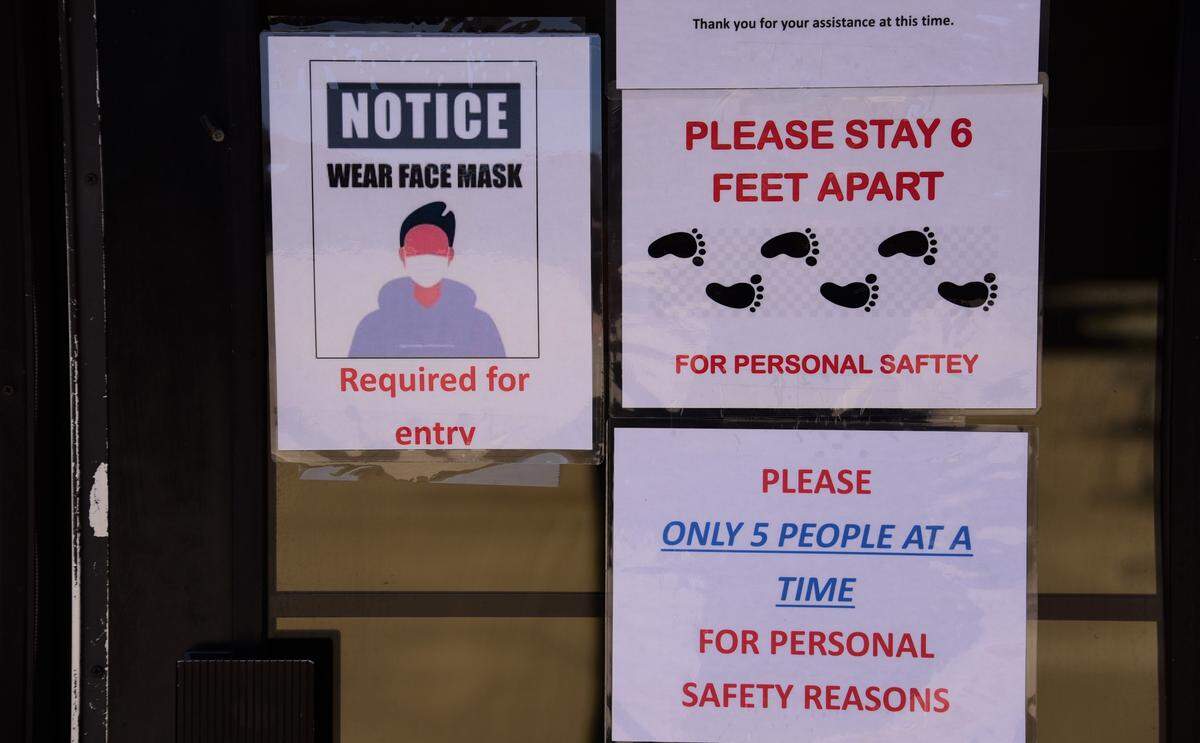 Customers are informed of some of the safety procedures in place at the gift shot at the Castle Air Museum, which reopened for business on Friday, May 8, 2020.