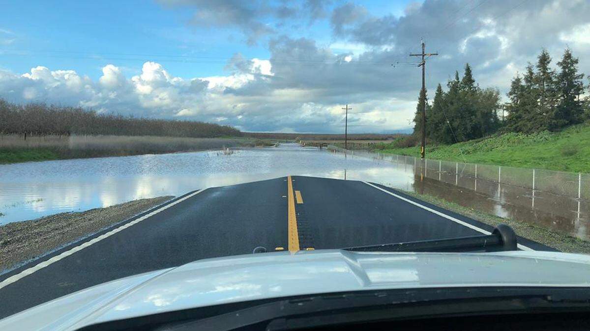 Highway 59 is closed between Bellevue Road and Oakdale Road in Merced due to flooding.