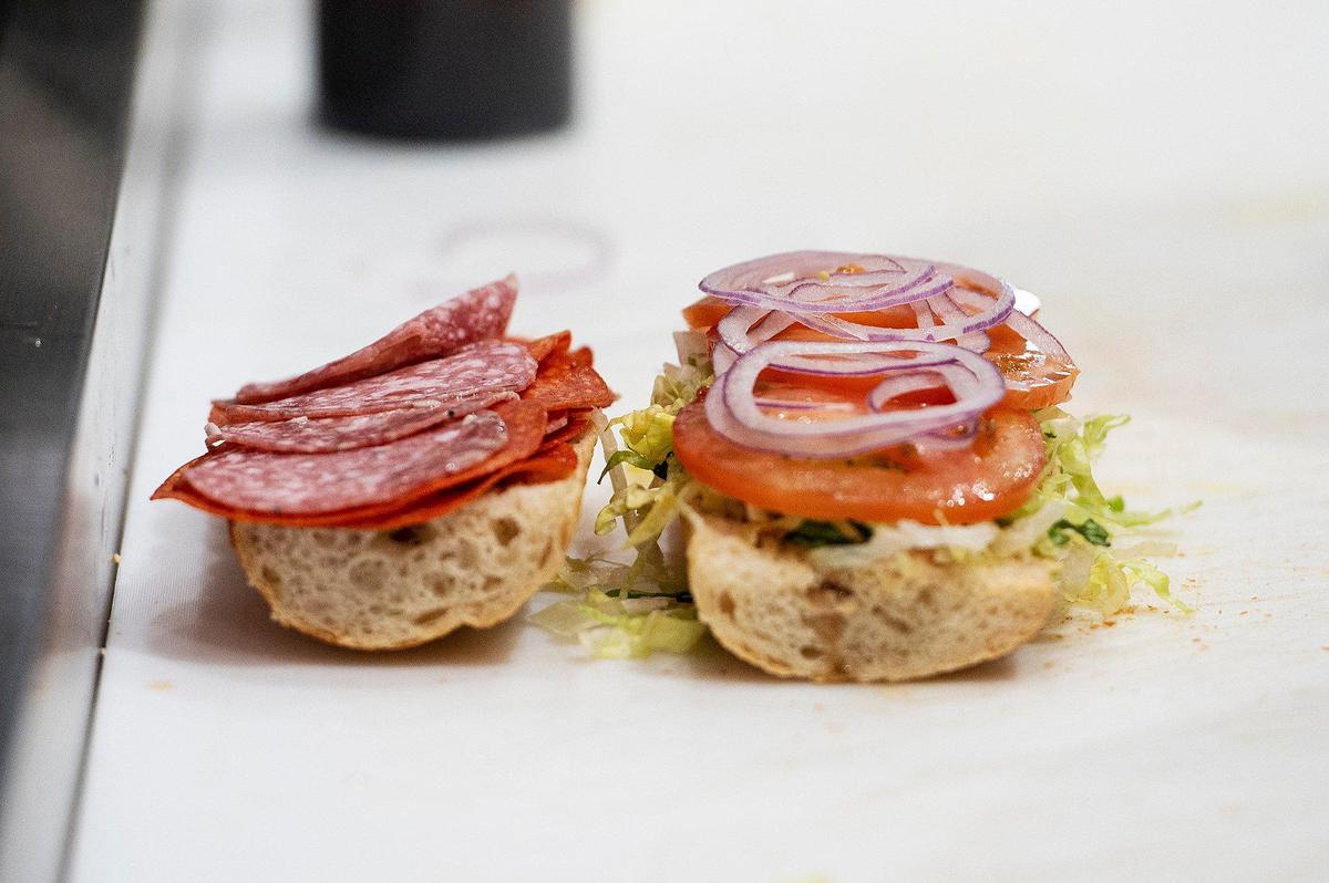 A sandwich is made for customer at West Coast Sourdough located at 125 E. Yosemite Ave Suite C, in Merced, Calif., on Thursday, Jan 19, 2023.
