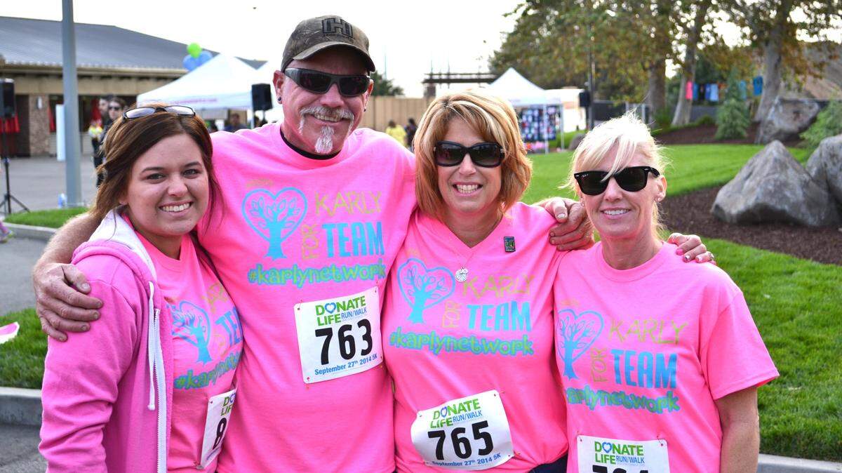 Daneen Barker (center) will honor her daughter Karly by participating in her 10th Donor West Foundation Run/Walk Saturday in San Ramon.