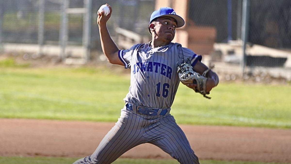 Atwater senior pitcher Isaiah Navarro delivers against Buhach Colony on Wednesday, March 18, 2026.