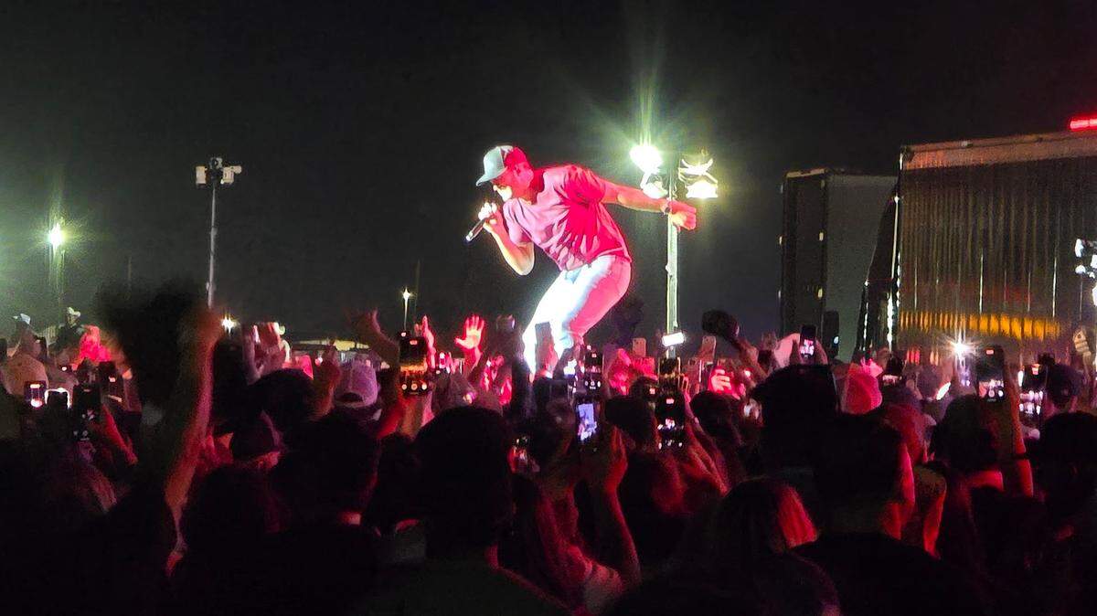 Luke Bryan performs during his Farm Tour 2025 stop at Castle Airport on Thursday, May 15, 2025.