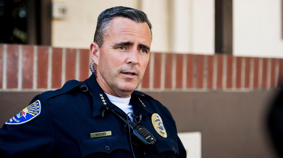 Los Banos Police Chief Gary Brizzee speaks to media during a news conference following an officer involved shooting in Los Banos, Calif., on Wednesday, July 11, 2018. Merced Sun-Star file photo.