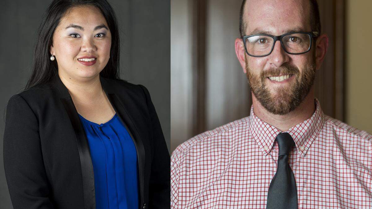 District 2 Supervisor candidate Lee Lor, left, and her opponent Josh Pedrozo, right, are shown.