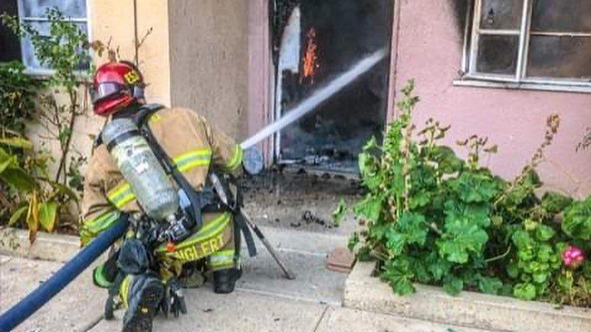Five people have been displaced and one dog has died following an apartment fire in the 1300 block of West 19th Street in Merced on Tuesday, according Merced City Fire officials. Photo courtesy Merced City Fire Department.