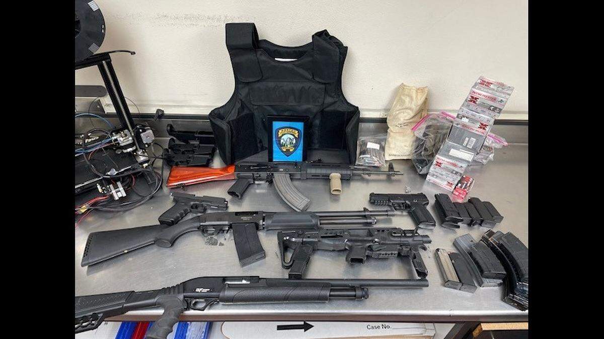 A 25-year old Winton man was arrested after several illegal firearms were located in his home on Saturday, June 17, 2022.