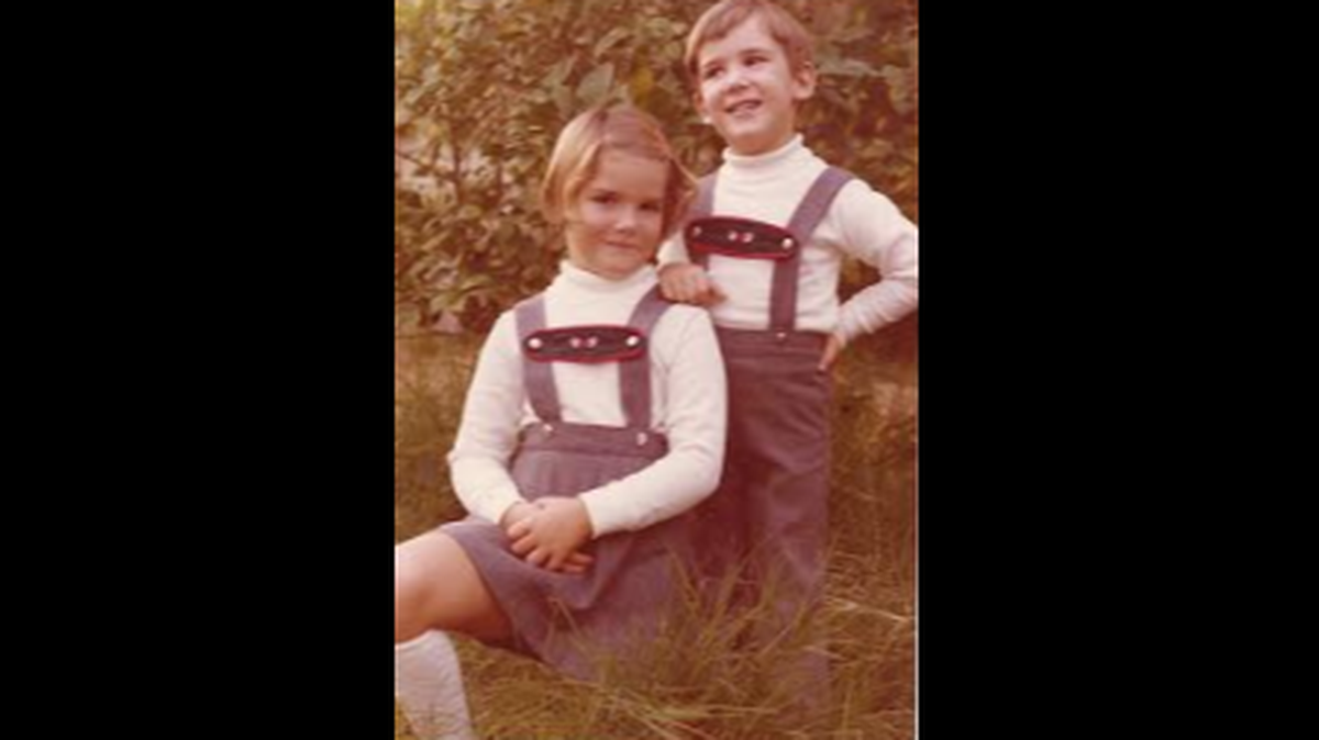 Ginny, age six, with her brother Mike, age 4.