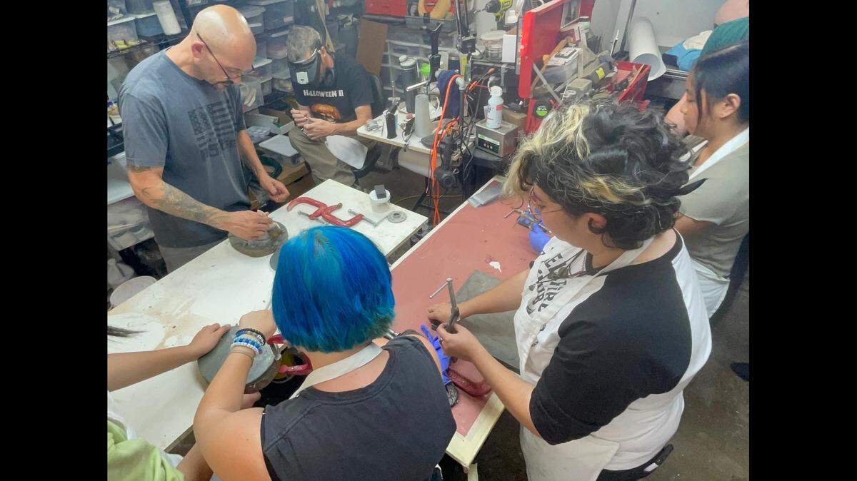 Golden Valley High School students were able to work with Hollywood makeup artist Brian Sipe to help create prosthetics for their production An American Werewolf in London.
