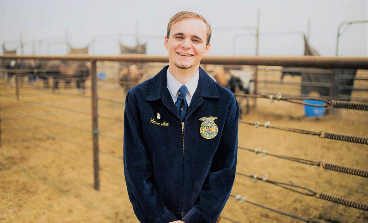 Golden Valley High School student Hunter Aue won an FFA national proficiency award for beef production - entrepreneurship.