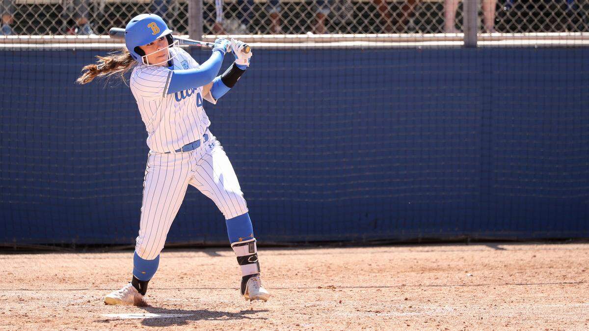 UCLA junior Madilyn Nickles has been one of the top hitters for the UCLA softball team this season. Photo By Rand Bleimeister/UCLA Athletics.