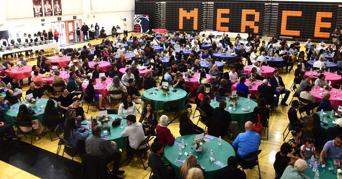 The Merced Union High School District hosted its second Salute to Service Luncheon, celebrated 59 seniors enlisting in the military on Tuesday, May 13, 2025 at Merced High School.