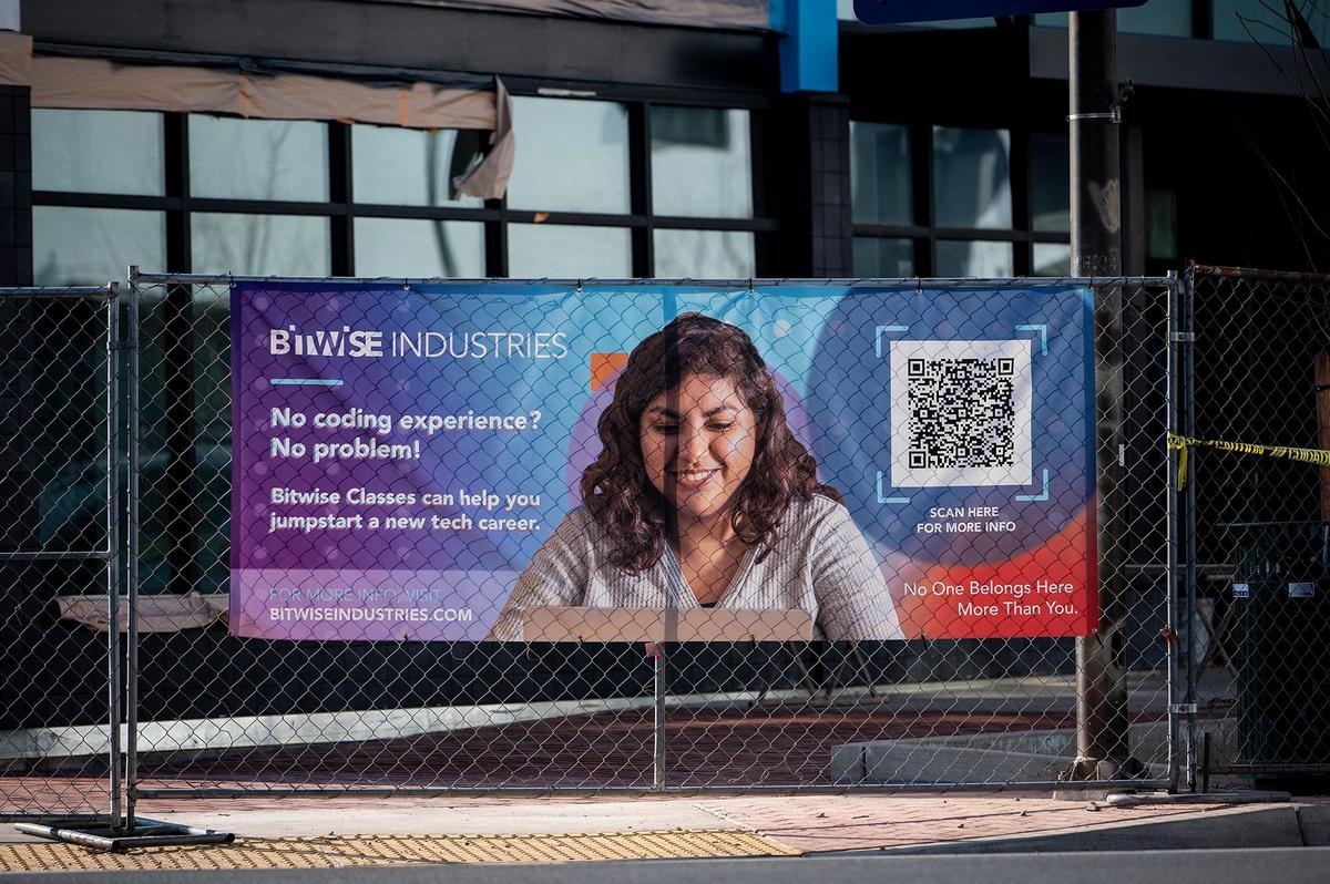 Construction continues on the Bitwise Industries location at 1635 M Street in Merced, Calif., on Thursday, Jan. 20, 2022.