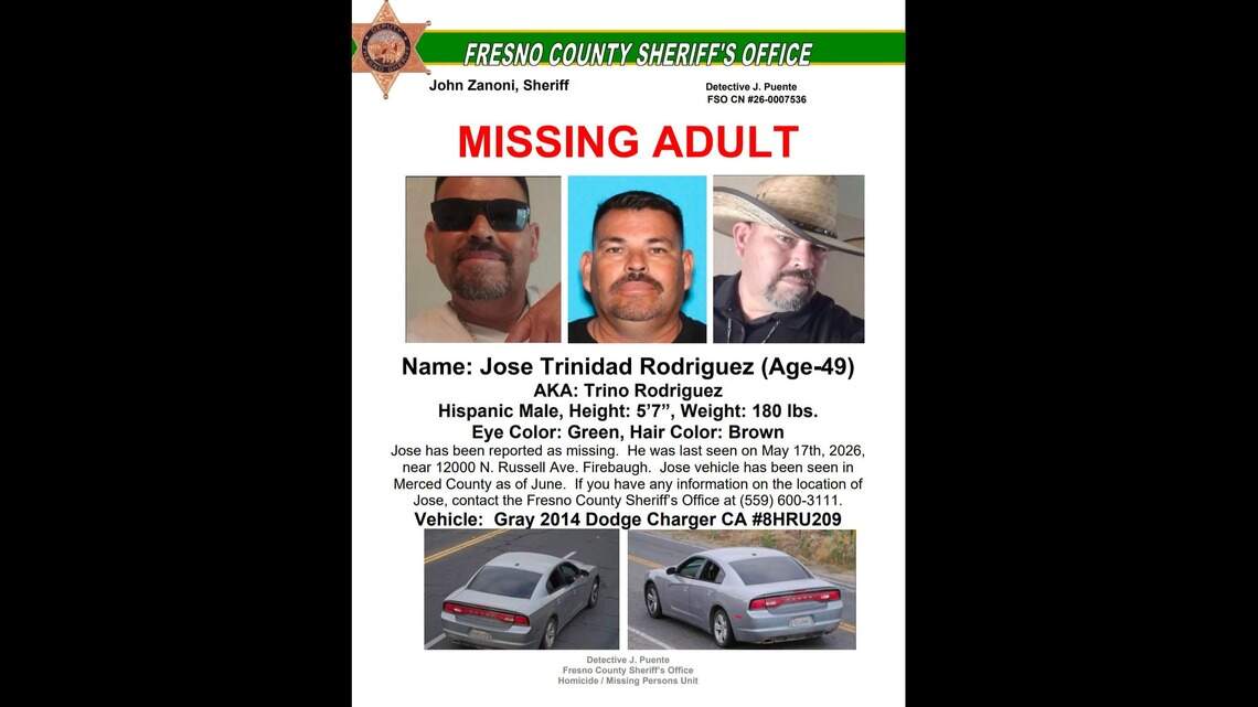 Missing man’s vehicle was last seen in Merced County, Fresno sheriff says
