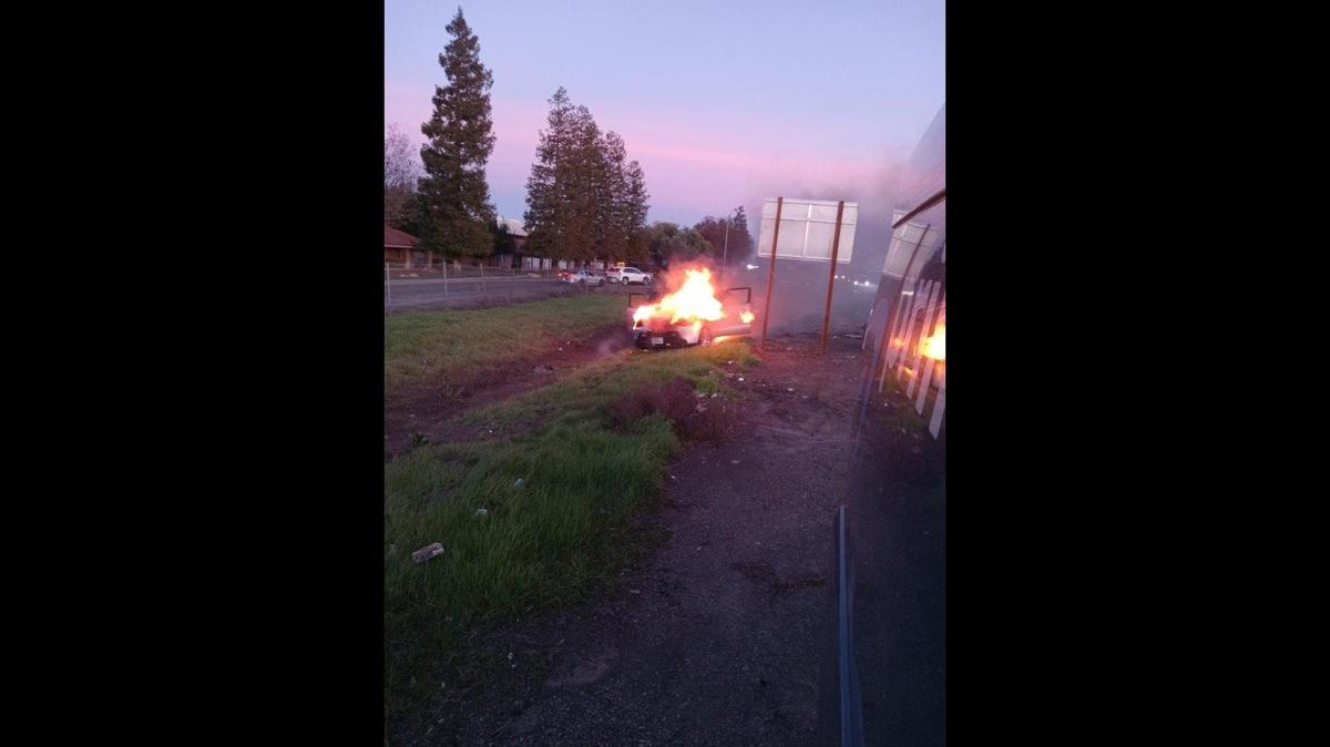 An Amazon delivery diver helped save a dog from a burning vehicle in Merced last week. Image courtesy of Amazon.
