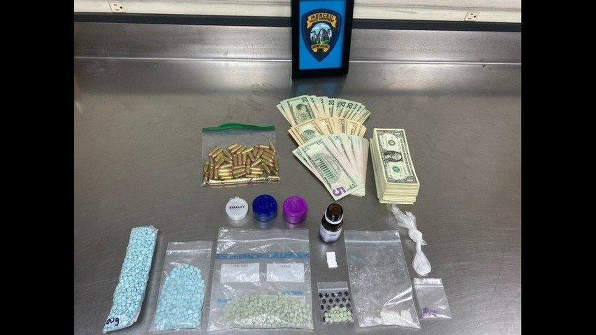 A 26-year-old man was arrested Wednesday, after officers found more than 1,000 fentanyl pills, money and packaging material inside an Atwater home, according to the Merced Police Department. Image courtesy of Merced Police Department.