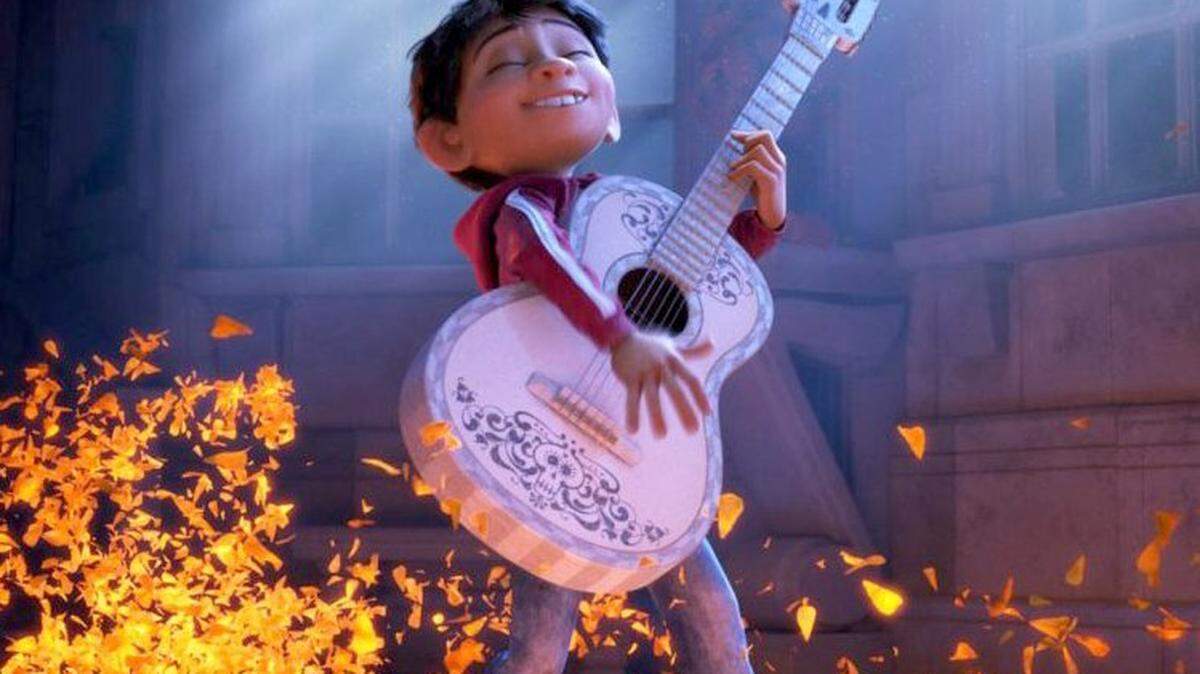 Miguel (voiced by Anthony Gonzalez) has a dream to make music, in Pixar’s film “Coco.”
