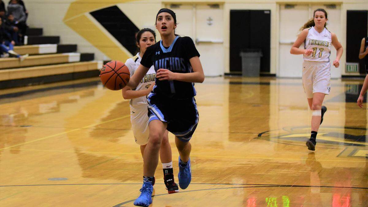 El Capitan High senior Caly Curan goes up for a layup against Buhach Colony on Tuesday, Jan. 7, 2020 at Thunder Arena. Curan led the Gauchos with 16 points in a 36-26 victory.