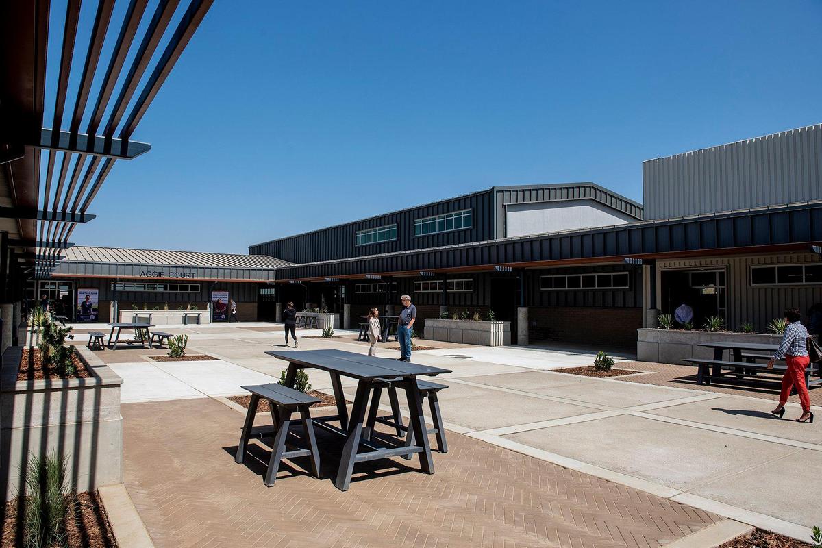 The new Raj Kahlon Agriculture and Industrial Technology Complex on the Merced College campus in Merced, Calif., on Thursday, Sept. 15, 2022. According to Merced College, the new 29,000- square-foot facility is state of the art and will allow the college to train additional students for jobs in agriculture as well as industrial technology and other workforce programs.