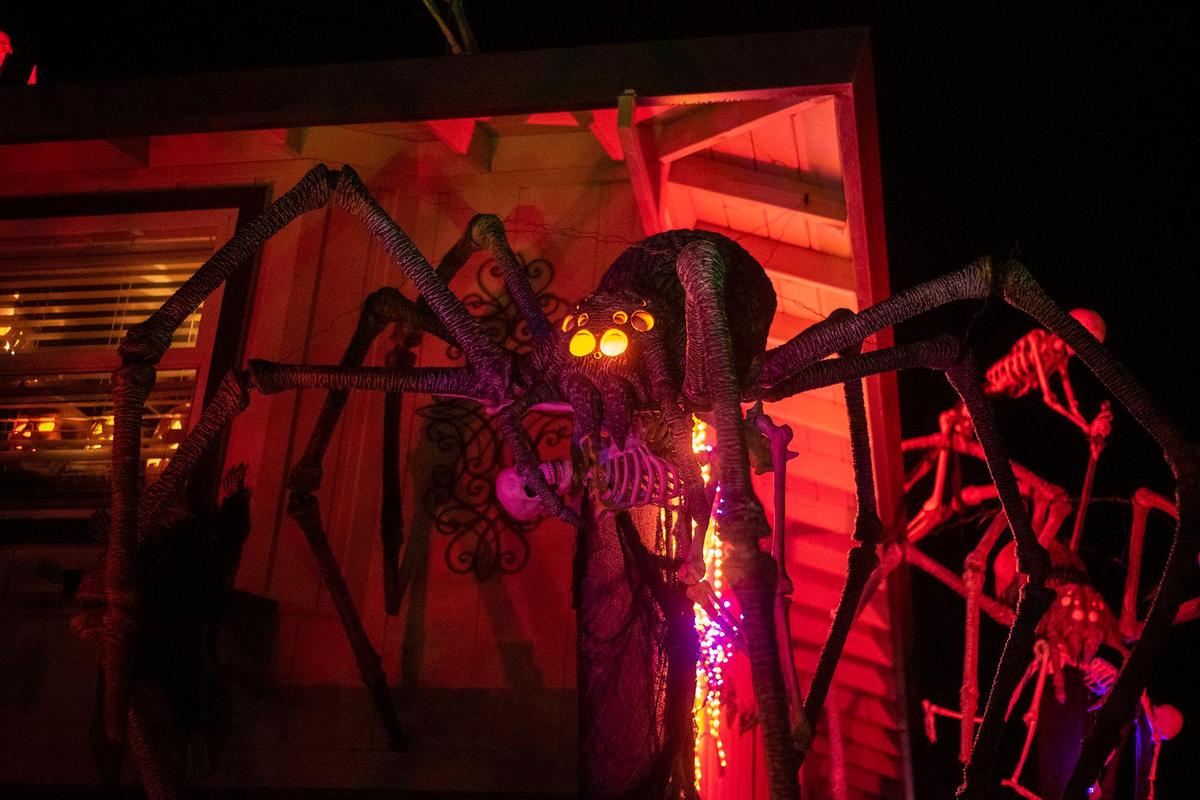 Halloween decorations at the home of Ken and Harmony Anderson on Oregon Drive in Merced, Calif., on Friday, Oct. 21, 2022.