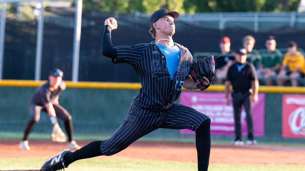 El Capitan Gauchos pitcher Zach Hunter throws against the Rio Americano Raiders in the CIF Sac-Joaquin Section Division III baseball championship game at Sacramento City College on Wednesday, May 20, 2026. He allowed six hits, walking one and striking out six.