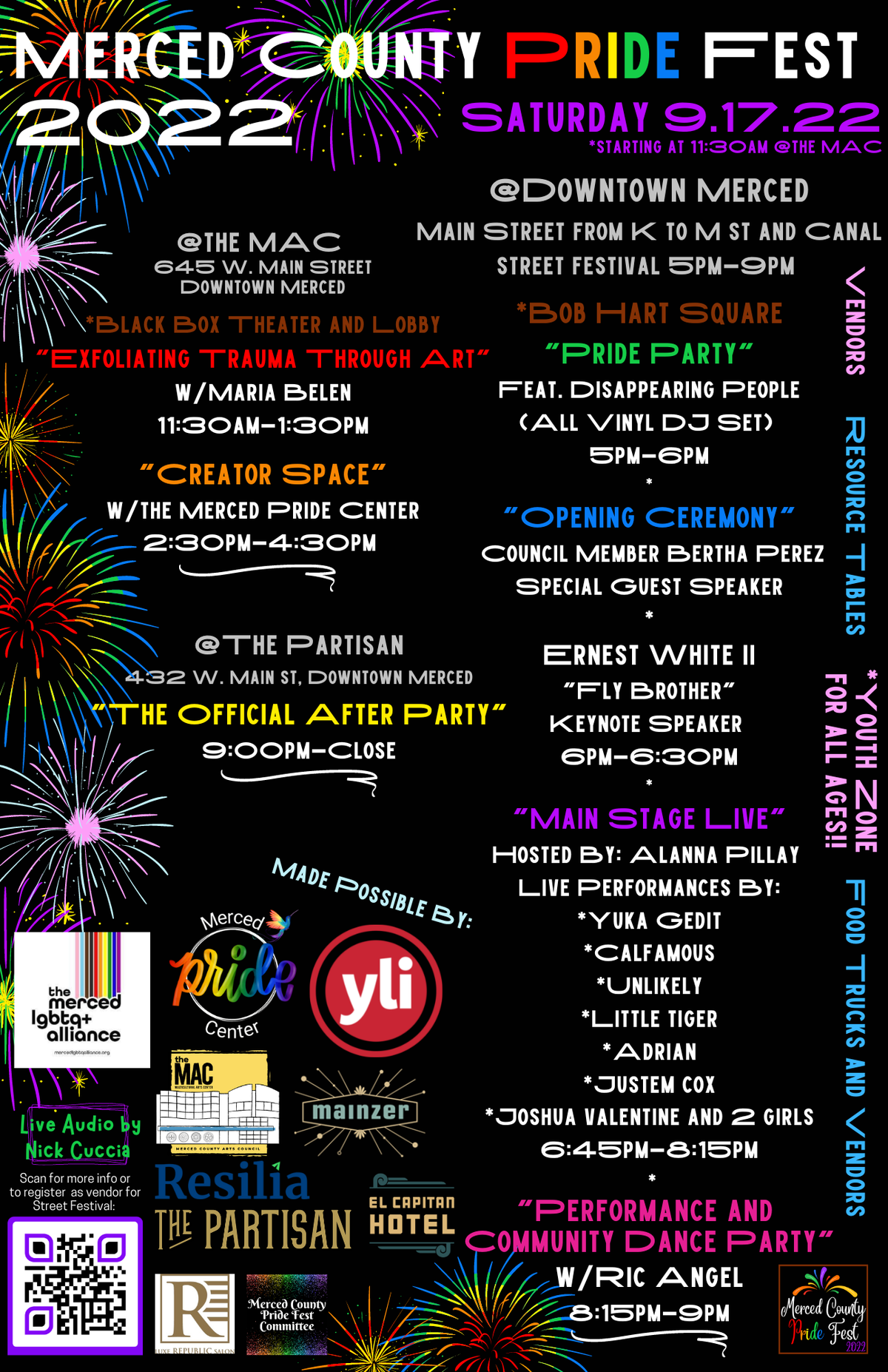 Merced County Pride Fest will celebrate the community’s LGBTQ+ residents in an all-day downtown Merced celebration on Saturday, Sept. 17, 2022.