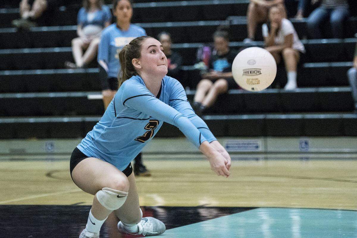 El Capitan senior Paige Martin (3) stretches for the ball during a match against Atwater at El Capitan High School. Martin was named the Offensive Player of the Year in the Central California Conference.