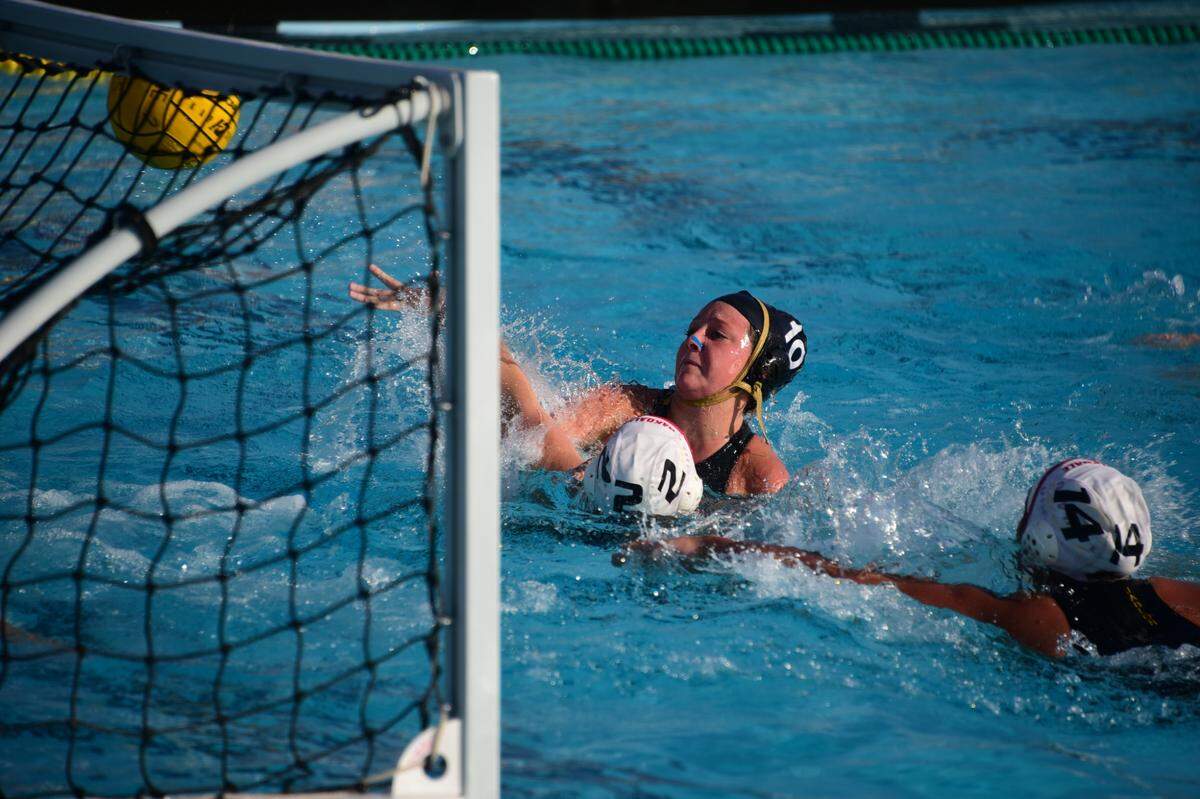 Buhach Colony senior Sydney Abril (10) scores one of her eight goals during the Thunder’s 17-5 playoff win over Oakdale on Tuesday, Nov. 2, 2021 at Buhach Colony High School in Atwater, Calif.