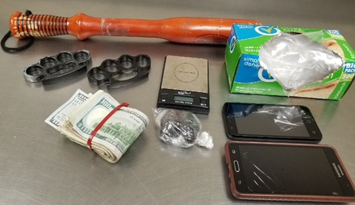 After serving a search warrant, officers found 2 ounces of heroin, packaging material, a digital scale, needles, a Billy club, metal knuckles and cash a ta home in the 1400 block of Louise Ave. on Saturday, June 30, 2018, according to Merced Police