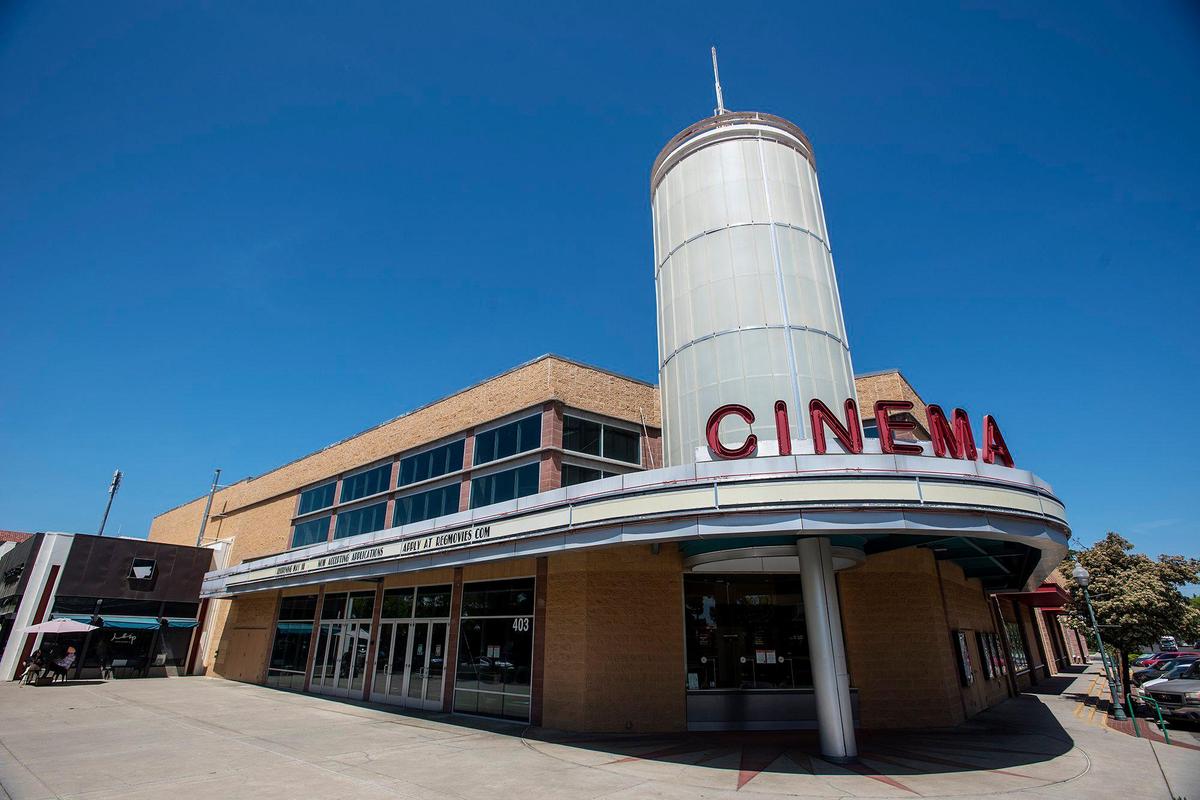 A message on the marquee outside the Regal Hollywood Merced, located at 403 W. Main Street, announces a May 14 reopening date in Merced Calif., on Monday, April, 12, 2021.