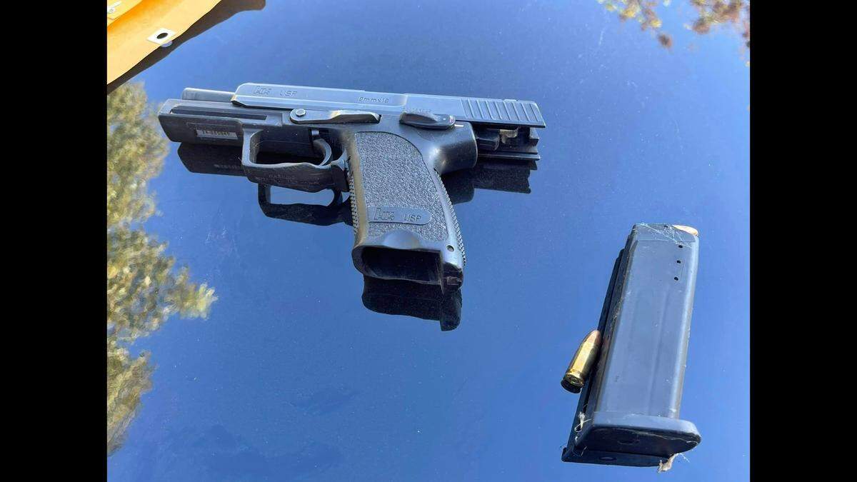 A 39-year old Los Banos man was arrested for possessing a stolen firearm and narcotics after leading police officers on a pursuit on Friday morning, Sept. 30, 2022, in Los Banos, California.