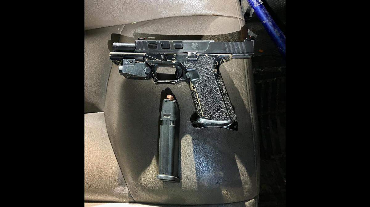 Jose Torres, 22, was booked for possession of a loaded firearm in a vehicle.