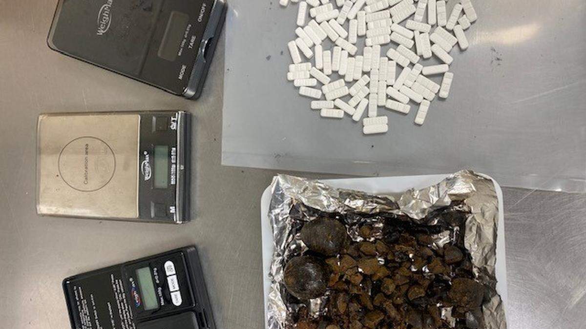 Police found 116 Xanax pills, 71.1 grams of black tar heroin and other drug paraphernalia in a vehicle which led to an arrest on Thursday in Merced.