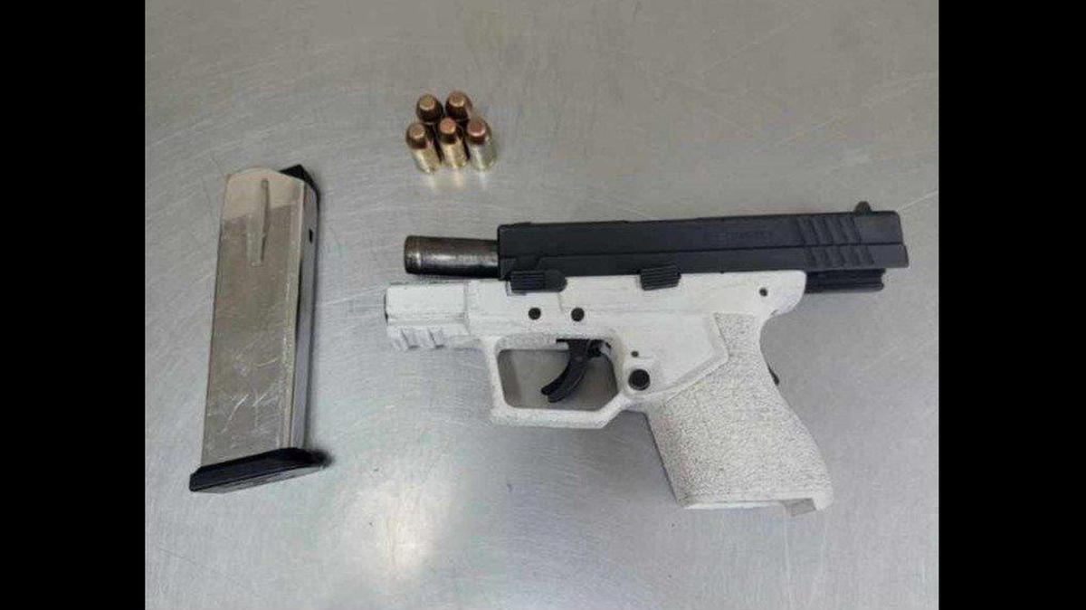 A 24-year-old man and a 15-year-old boy suspected of being involved in a July shooting were arrested during a traffic stop in Merced on Wednesday, according to the Merced Police Department. Police said the two were found to be in possession of a 9mm ghost gun. Image courtesy of Merced Police Department.