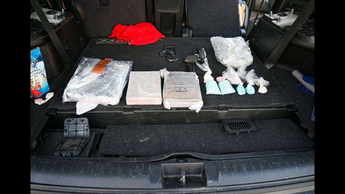 A 34-year old Seattle man was arrested after CHP officers reportedly found 10 pounds of fentanyl and a firearm hidden in his vehicle during a traffic stop in Fresno County.