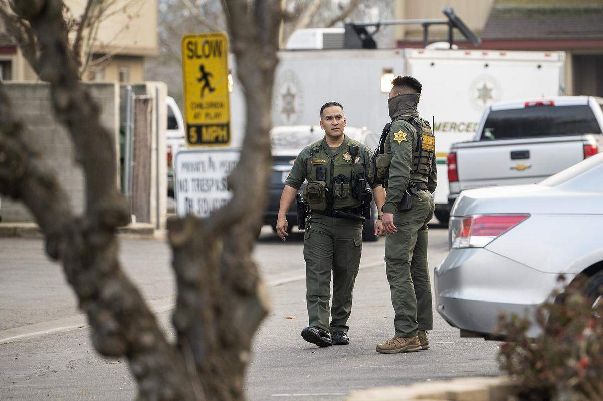 The Merced County Sheriffs Office is investigating after three children were found dead inside a residence at an apartment complex in Le Grand, Calif., on Wednesday, Jan. 12, 2022. According to authorities, a woman was transported to a hospital with life-threatening injuries.