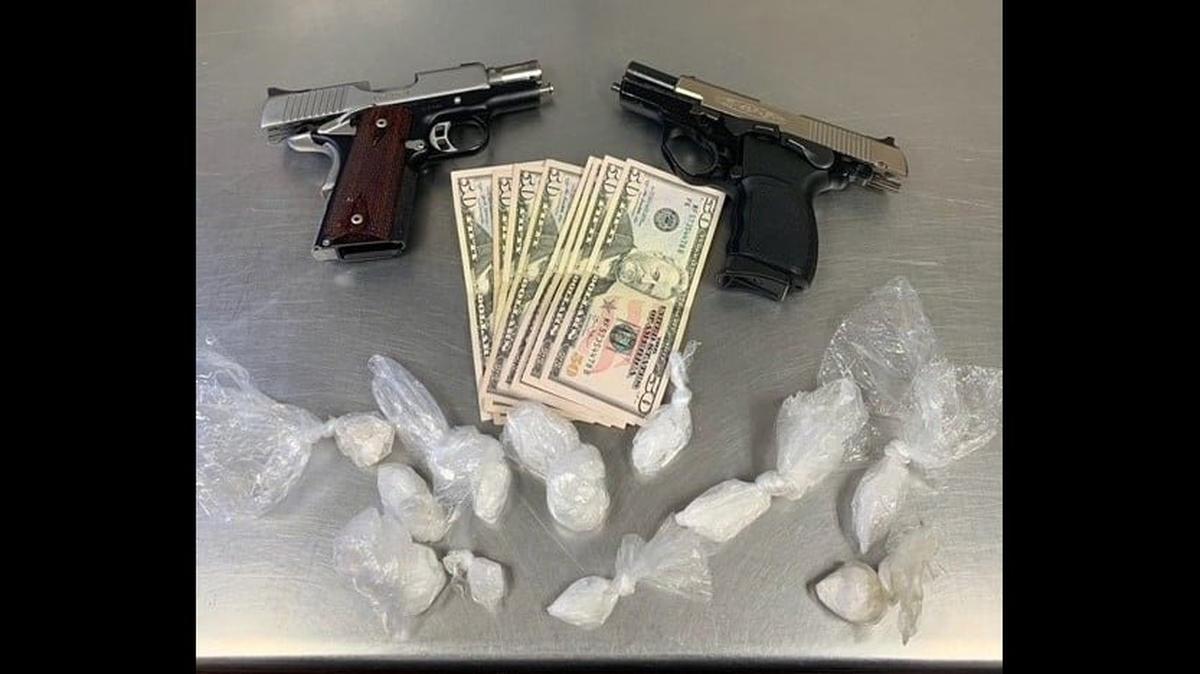 Merced Gang Violence Suppression Unit officers arrested two suspected gang members after officers located two firearms and suspected narcotics at a residence, according to a Merced Police Department news release.